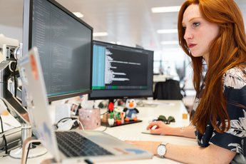 Woman working a computer